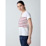 Jimmy Key Kırmızı Çizgi Desenli Kolsuz V Yaka Örme Sweatshirt