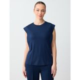 Jimmy Key Lacivert Düz Kesim Bisiklet Yaka Kolsuz Örme Bluz - 2XL