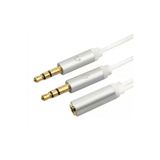 JINGHUA 1 Dişi 2 Erkek 3.5mm Aux Kulaklık ve Mikrofon Ses Ayırıcı Kablo - (1x 3.5mm Dişi to Erkek 2x 3.5mm)