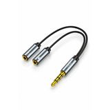 JINGHUA 3.5mm Kulaklık Mikrofon Ayırıcı Kablo, Çift Girişli AUX Ses Adaptörü, Telefon Tablet Bilgisayar Kulaklık Hoparlör Uyumlu, Altın Kaplama, Alüminyum Gövde, Tak Çalıştır A329A