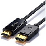 Jinghua Displayport - HDMI 4K Ultra Hd Kablo, Dp - HDMI Dönüştürücü, 3840X2160 Görüntü Aktarımı, Monitör Tv Projeksiyon Uyumlu, Altın Kaplama, Kilitli Bağlantı Z623E