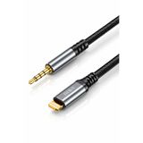 JINGHUA Lightning - 3.5mm AUX Ses Kablosu 1.5 Metre, TRRS 4 Kutuplu Mikrofon Destekli iPhone iPad Uyumlu, Kulaklık Hoparlör Araç Ses Adaptörü, Örgülü Altın Kaplama A578E