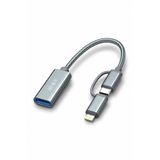 Jinghua Lightning ve Type-C Otg Dönüştürücü Kablo, USB 2.0 Adaptör, iPhone iPad Android Tablet Uyumlu, Klavye Mouse USB Bellek Gamepad Için, Naylon Örgülü Tak Çalıştır S510