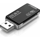 Jinghua USB 2.0 Çift Kart Okuyucu, Sd Microsd Tf Hafıza Kart Reader, Bilgisayar Laptop Kamera Drone Araç Kamerası Uyumlu, Kompakt Taşınabilir Abs Gövde, Tak Çalıştır N450