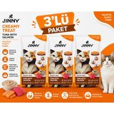 Jinny Cream Treat Skin & Coat Ton Balığı ve Somon Balıklı Krem Kedi Ödül Maması 5X15 gr - 3lü Paket