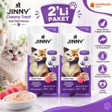 Jinny Creamy Treat Urinary Ton Balığı ve Katsuobushi Kedi Ödül Maması 5X15 gr - 2li Paket
