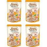 Jinny Ton Balığı ve Gravy'li Somonlu Kedi Yaş Maması (X4)