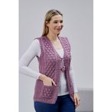 Jinx Wear Fashion Kadın Angora Simli Yün Örgü Cepli Anne Triko Yelek
