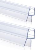 Jinxi Home Duş Kapı Alt Conta Şeritleri H Tipi 2PCS, 36 İnç Uzun Şeffaf PVC Conta Şeritleri 1/2 "(12mm) Kalın Çerçevesiz Cam Kapı, Su Sızıntısını Durdurmak İçin