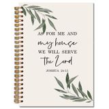 JINYO As For Me And My House We Will Serve The Lord Notebook, İlham Verici Hıristiyan İncil Günlük Defteri Defteri, Kadınlar için Dua Günlüğü, Kilise Notları Dergisi, Kutsal Kitap Spiral Defterler