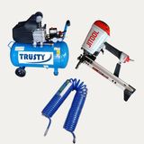 Jitool CS26/38 Havalı Beton Çivi Çakma Tabancası+Trusty 50 Litre Yağlı Sesli Kompresör+15 Metre Poliüraten Hortum ve Aparatlar