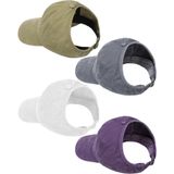 Jiuguva 4 paket Backless at kuyruğu kapaklar beyzbol kapaklar yüksek dağınık topuz beyzbol şapkaları kadınlar için ayarlanabilir güneşlik kapaklar, Beyaz, Gri, Mor, Haki, M