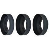 JJC lastik güneş diyaframı 62 mm 3 in1 derinlik ayarlanabilir Rubber lens hood objektif başlığı güneş siperliği