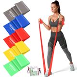 jjshund Direnç Bantları, 5 Adet Egzersiz Bantları, Lateks İçermeyen Elastik Streç Bantlar, Fitness Yoga Pilates için Germe Kuvveti Antrenmanı, Ev Spor Salonu için Egzersiz Bantları