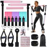 jjshund Pilates Bar Seti, 3 Set Direnç Bandı, Çok Fonksiyonlu Pilates Egzersiz Ekipmanları, Kadın Erkek için, Egzersiz Bandı Seti, Ev Spor Salonu, Fitness, Yoga Kuvvet Antrenmanı için