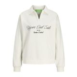JJXX Bayan Jxpallas RLX Ls V yaka Sweat SWT Sweatshirt, Blanc de Blanc, 38, Beyaz, M