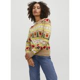 Jjxx Bisiklet Yaka Normal Desenli Deve Tüyü Kazak Kadın Jxmas Crew Neck Knıt - XL