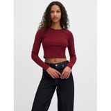 JJXX Jxfeline STR Ls Rib Tee JRS Noos uzun kollu kadın tişörtü, Cabernet, M