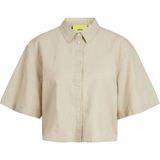 JJXX JXLULU SS CROPPED LINEN BLEND SHIRT WVN Kadın Bej KK Gömlek - 12231335