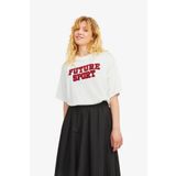 JJXX Jxrırı Loose Kadın Beyaz T-Shirt 12263679-BlancdeBlanc