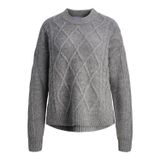 JJXX Kadın JXFRIGGA CREW NECK KNIT Triko, Gri Melanj, S EU