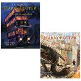 JK Rowling 2 Books Collection Set Harry Potter Illustrated Edition Series (Harry Potter and the Prisoner of Azkaban, Harry Potter and the Goblet of Fire)