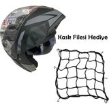 JK20 Çene Açılır Güneş Vizörlü Motosiklet Kaskı Gri Siyah Xl Beden Baş Çevresi: 61-62CM - Grey