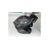 JK20 jiekai Jk 902 Mat Siyah-orange Güneş Vizörlü Çene Açılır Kask