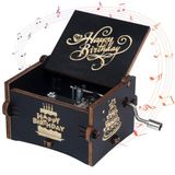 JKJYSJ Happy Birthday Müzik Kutusu - El Krank Oymalı Vintage Ahşap Müzik Kutuları Erkek Arkadaş, Kız Arkadaş, Anne, Baba, Çocuklar, Büyükanne, Büyükbaba, Arkadaşlar için Hediye.
