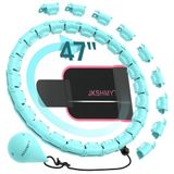 JKSHMYT Akıllı Ağırlıklı Fit Hoop Büyük Beden Yetişkinler için Kilo Kaybı, Hula Circle-2'si 1 Arada Infinity Fitness Hoop, 24 Bağlantı Ayrılabilir ve Boyutu Ayarlanabilir, Top Otomatik Döndürme ile