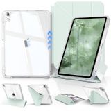 JKSML iPad (A16) 11./10. Nesil 8+ Görüş Açısına Sahip Kılıf, Kendin Yap Çıkarılabilir Sürgülü Kapak, Tamamen Şeffaf Sert Arka Kabuk, Katı Y-Katlanır Stand, iPad 10,9 inç (2022)/ 11" (2025)-Yeşil-1