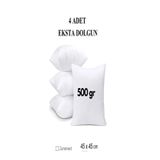 jn junenext 4 Adet Dolgun Kare Iç Yastık 45x45 cm 500 gr Boncuk Slikon Dolgulu Koltuk Yastıgı Kırlent Yastığı