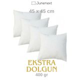 jn junenext 4 Adet Kırlent Dolgun Kare Iç Yastık 45 x 45 cm Boncuk Silikon Dolgulu Koltuk Yastıgı