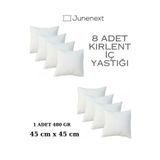 jn junenext 8 Adet Kırlent Dolgun Kare Iç Yastık 45x45 cm 480 gr Elyaf Koltuk Yastıgı