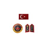 Jndrma Temalı 3D Bayrak - Yaka Spoleti - Yuvarlak Arma Set