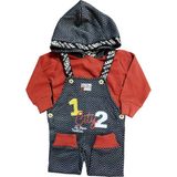 JNF Kids City Baskılı 2'li Bebek Takımı - 6 Ay - Kırmızı