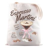 JNIAP Kokteyl Hediye Espresso Martini Tote Çanta Bekarlığa Veda Partisi Hediye Martini Sevgilisi Hediye, Espresso M Kadın Çantası