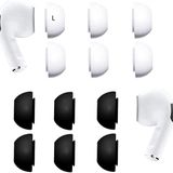 JNSA AirPods Pro Kulak Uçları için Yedek Silikon Kulak Ucu Kulak Kapağı Kulak Pedi, 6 Çift, Şarj Kutusuna Uygun - Büyük Boy, Siyah Beyaz BW6PL