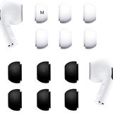 JNSA AirPods Pro Kulaklık Uçları Silikon Kulak Ucu Kulak Pedi için Yedek Parça, 6 Çift, Şarj Kutusuna Uygun - Orta Boy, Siyah ve Beyaz BW6PM
