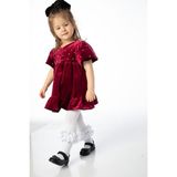 Jo Anni Kadife Çocuk Elbise - Bordo - 4 - 5 Yaş