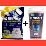 Jo Moyner Çilek Kokulu Koku Giderici + Kedi Kumu Set Premium Aktif Karbonlu Güçlü Topaklanan Tozsuz Doğal Kokusuz Kedi Kumu