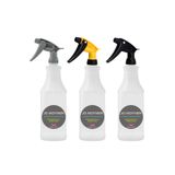 Jo Moyner Kimyasala Dayanıklı Sprey Şişe 3'lü Set 750ML. Ölçekli Taiwan Ithal Gri Sarı Siyah