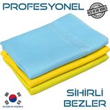 Jo Moyner Mikrofiber Temizlik Bezi 3'lü Set | Sihirli Bez Kore'den Ithal 40X60 cm