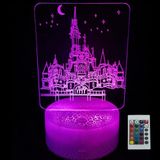 JOCHUI 3D Kale Gece Lambası, Illusion Masa Lambası 16 Renk Uzaktan Kumanda Dokunmatik Lamba LED USB Gece Lambası Masa Lambaları Oda Dekorasyonları Ev Dekorasyonu Tatil Hediyeleri Doğum Günü Hediyeleri