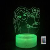 JOCHUI 3D Sevimli Prenses Gece Lambası, İllüzyon Masa Pricess Lambası 16 Renkli Uzaktan Kumandalı Dokunmatik Lamba LED USB Gece Lambası Masa Lambaları Oda Dekorasyonları Ev Dekoru Tatil Doğum Günü