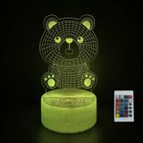JOCHUI Sevimli Ayı Gece Lambası, 3D İllüzyon Masa Lambası, 16 Renkli Uzaktan Kumandalı Dokunmatik Lamba LED USB Gece Lambası Masa Lambaları Oda Dekorasyonları Ev Dekorasyonu Tatil Hediyeleri Doğum
