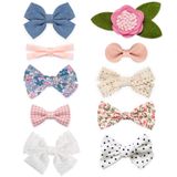 JoCoDesigns Kız bebek saç tokası fiyonklar tokalarım 10'lu paket tam astarlı timsah klipsi saç aksesuarları küçük kızlar için yürümeye başlayan çocuklar çocuklar küçük