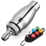 JOEJET Turbo Nozul Basınçlı Yıkama, 1/4 "Hızlı Bağlantılı Döner Basınçlı Yıkama Nozulu, Nozul Tutuculu 7 Püskürtme Nozulu Uç, 3000 PSI, Orifis 3.5