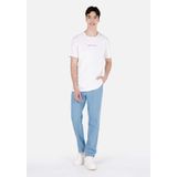 Jogger Fit Orta Bel Düz Paça Erkek Mavi Jean Pantolon