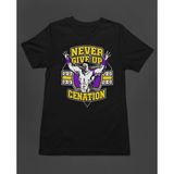 John Cena Never Give Up Motivasyon Unisex Tişört T-Shirt - Siyah - L